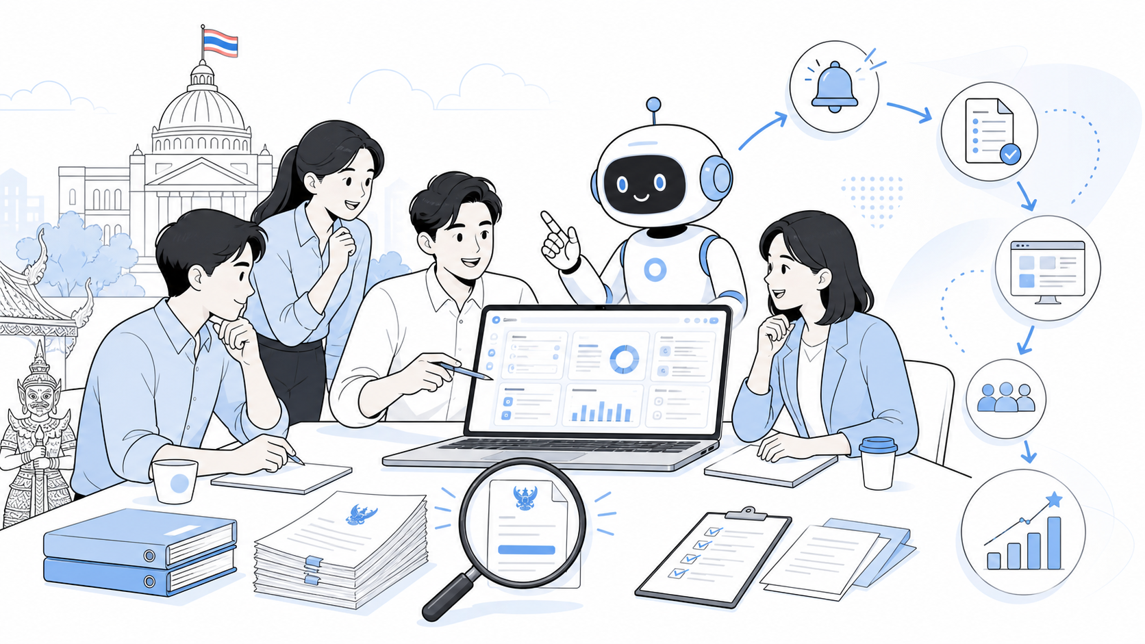ภาพประกอบ AI ช่วยทีมขายไทยทำความเข้าใจประกาศจัดซื้อจัดจ้างภาครัฐในระบบ e-GP